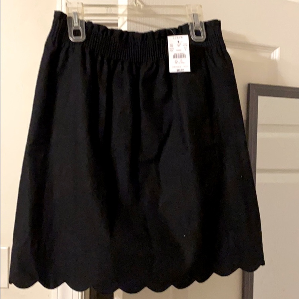 J crew scalloped black skirt